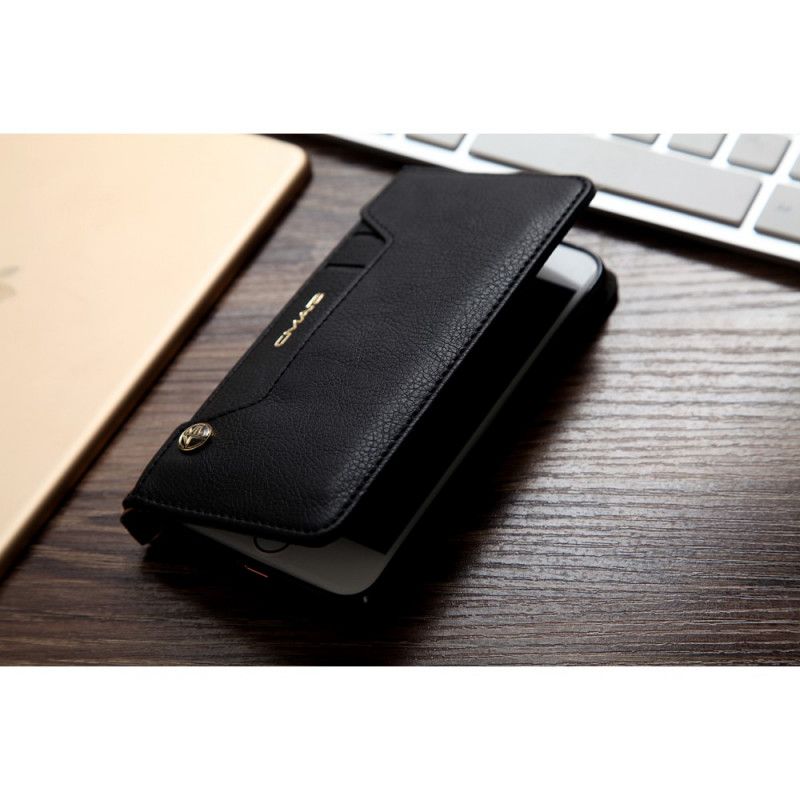 Folio-hoesje iPhone 7 / 8 / SE 2 Grijs Zwart Cmai2 Leereffect Met Meerdere Kaarten