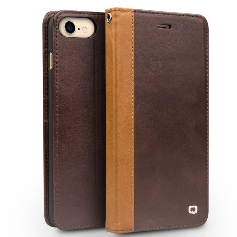 Folio-hoesje iPhone 7 / 8 / SE 2 Lichtbruin Tweekleurig Leereffect