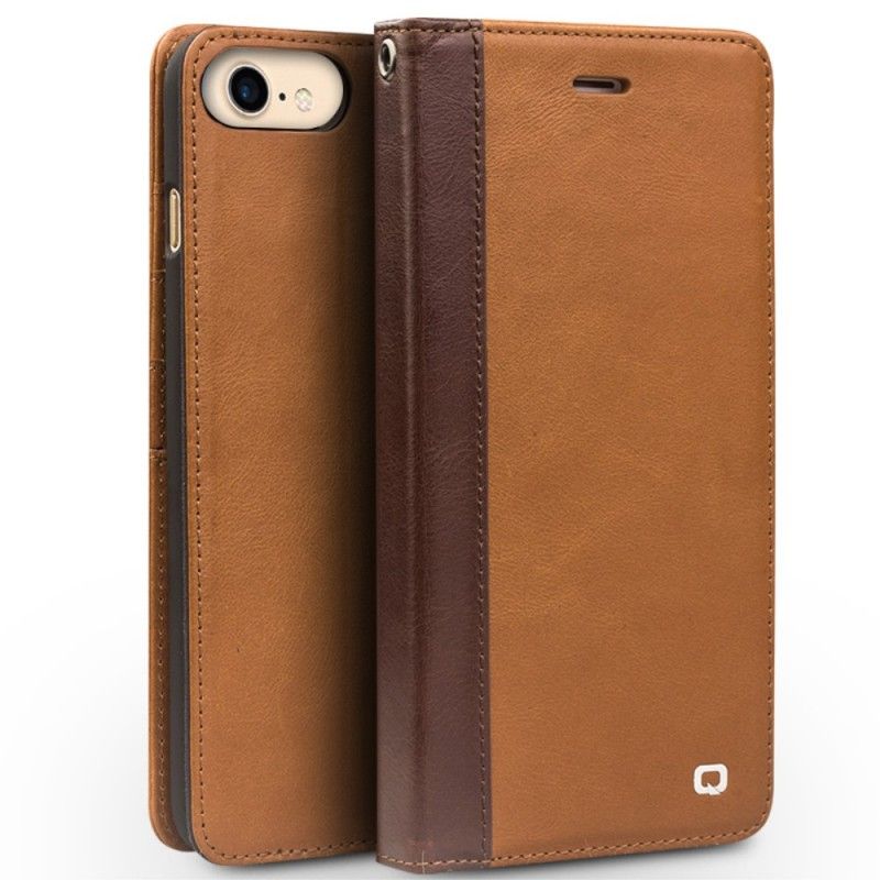 Folio-hoesje iPhone 7 / 8 / SE 2 Lichtbruin Tweekleurig Leereffect