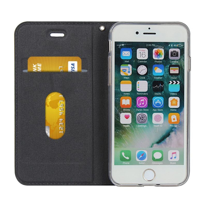 Folio-hoesje iPhone 7 / 8 / SE 2 Rood Zwart Kunstleer Met Riem