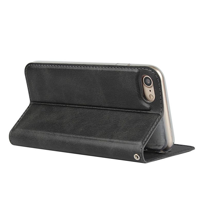Folio-hoesje iPhone 7 / 8 / SE 2 Rood Zwart Kunstleer Met Riem