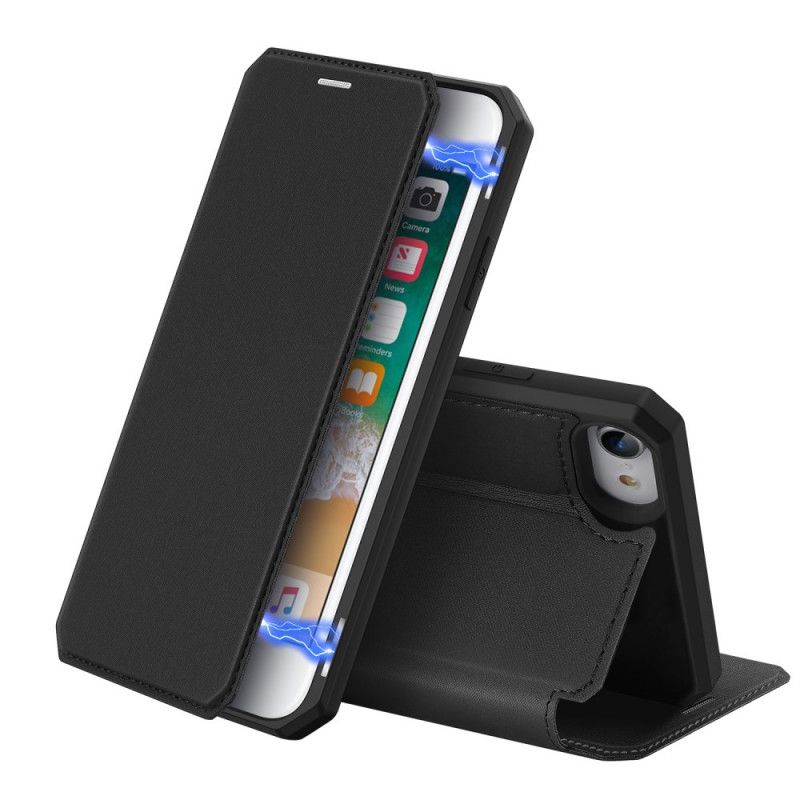 Folio-hoesje voor iPhone 7 / 8 / SE 2 Donkerblauw Zwart Huid X Serie Dux Ducis