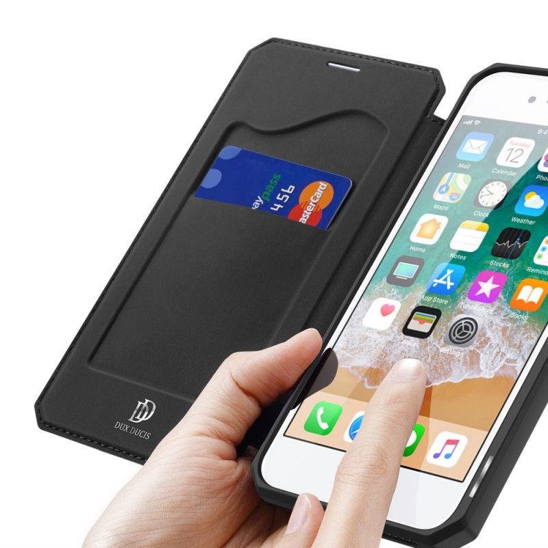 Folio-hoesje voor iPhone 7 / 8 / SE 2 Donkerblauw Zwart Huid X Serie Dux Ducis