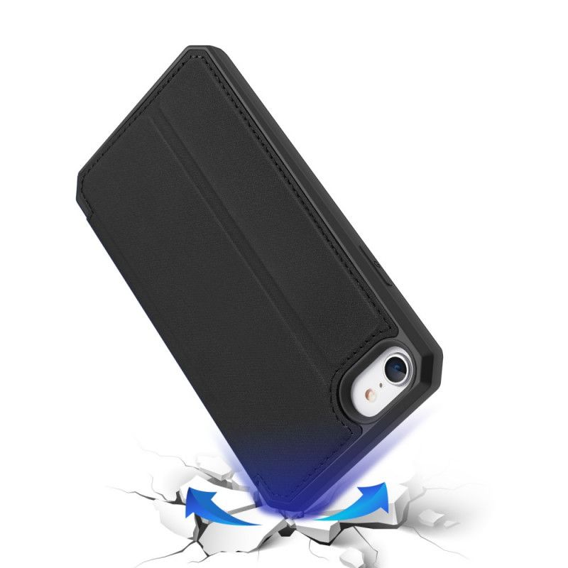 Folio-hoesje voor iPhone 7 / 8 / SE 2 Donkerblauw Zwart Huid X Serie Dux Ducis