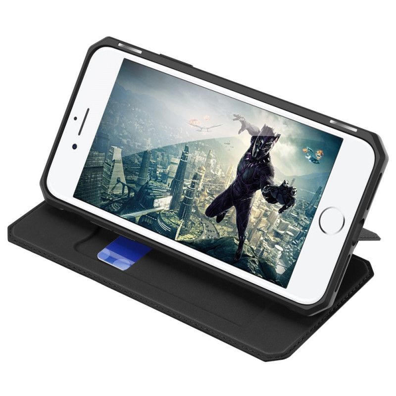 Folio-hoesje voor iPhone 7 / 8 / SE 2 Donkerblauw Zwart Huid X Serie Dux Ducis