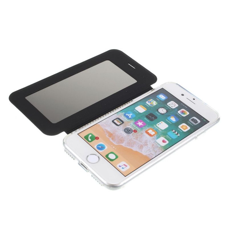 Folio-hoesje voor iPhone 7 / 8 / SE 2 Rood Spiegel- En Leereffect
