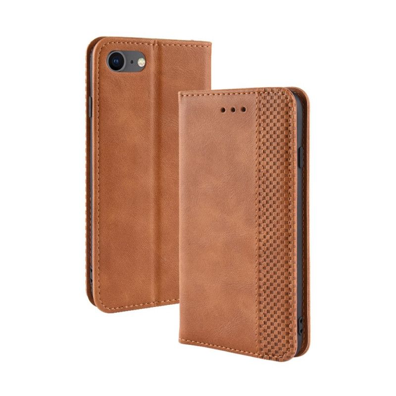 Folio-hoesje voor iPhone 7 / 8 / SE 2 Rood Zwart Gestileerd Vintage Leereffect