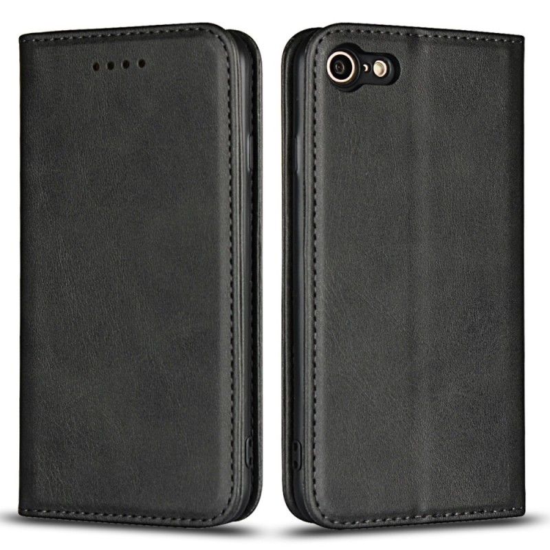 Folio-hoesje voor iPhone 7 / 8 / SE 2 Rood Zwart Premium Imitatieleren Stiksels