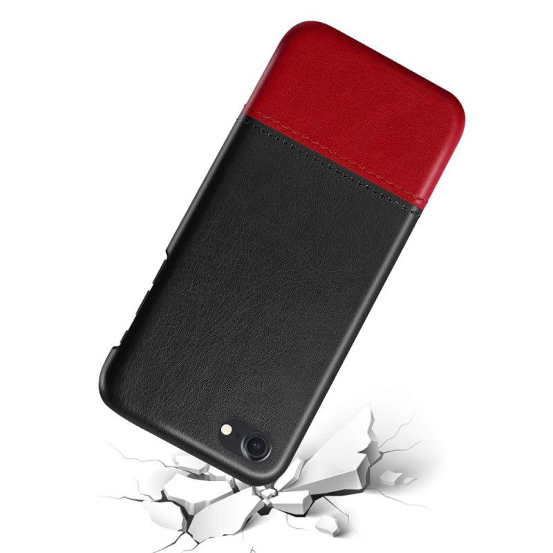 Hoesje iPhone 7 / 8 / SE 2 Donkerblauw Rood Ksq Kaarthouder
