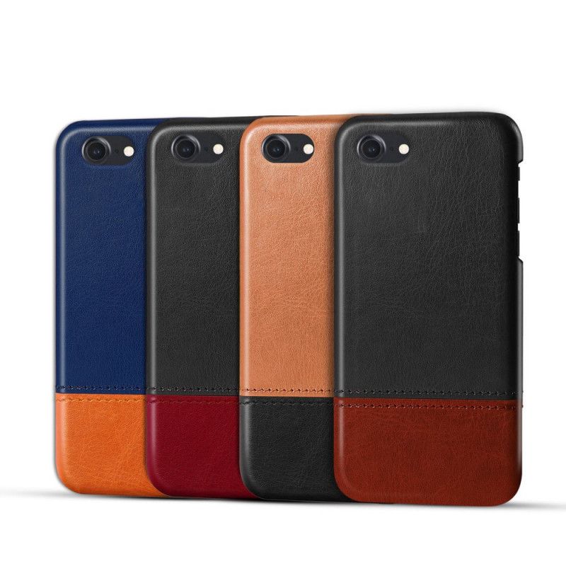 Hoesje iPhone 7 / 8 / SE 2 Donkerblauw Rood Ksq Kaarthouder