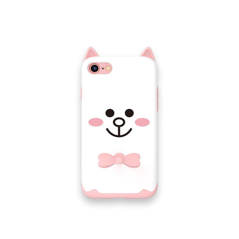 Hoesje iPhone 7 / 8 / SE 2 Geel Wit Grappige Cartoonhybride