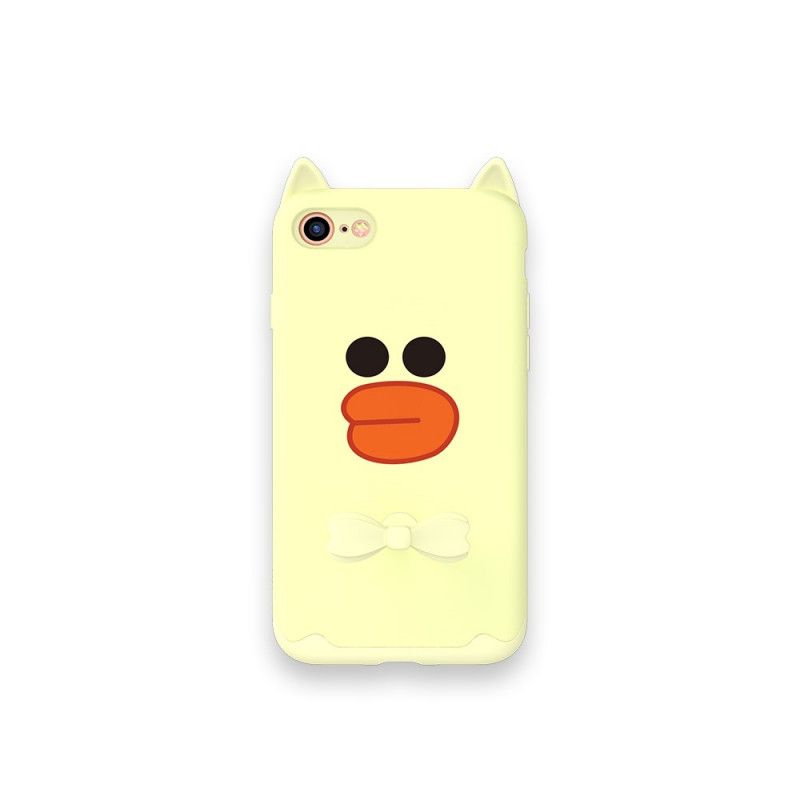 Hoesje iPhone 7 / 8 / SE 2 Geel Wit Grappige Cartoonhybride