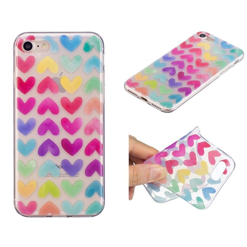 Hoesje iPhone 7 / 8 / SE 2 Grafische Harten
