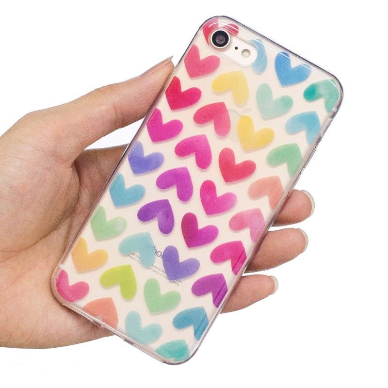 Hoesje iPhone 7 / 8 / SE 2 Grafische Harten