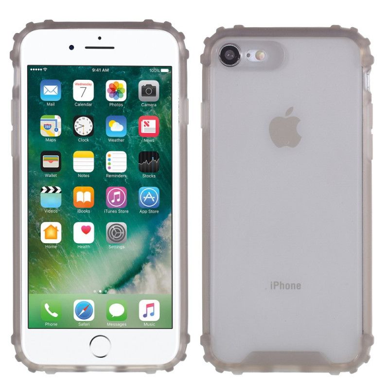 Hoesje iPhone 7 / 8 / SE 2 Grijs Met Siliconen Versterkte Hoeken