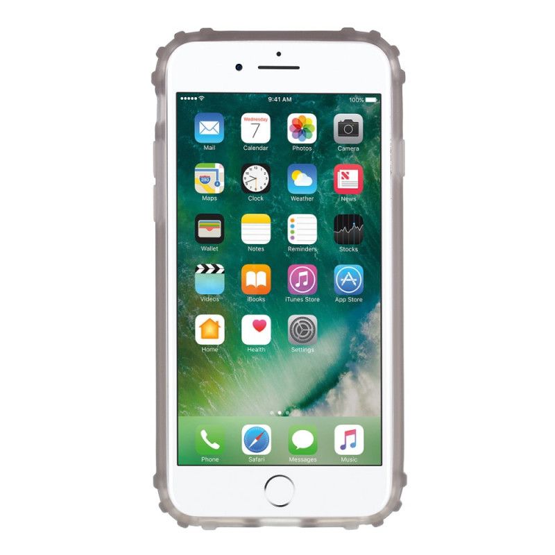 Hoesje iPhone 7 / 8 / SE 2 Grijs Met Siliconen Versterkte Hoeken