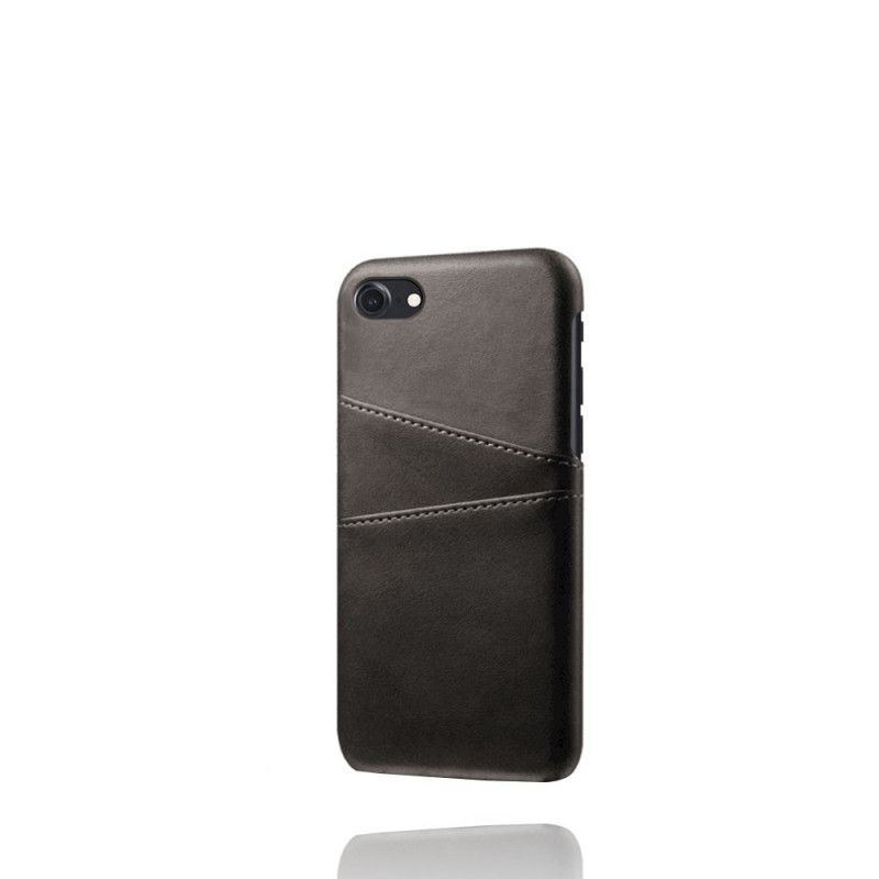 Hoesje iPhone 7 / 8 / SE 2 Grijs Zwart Dubbele Ksq Kaarthouder