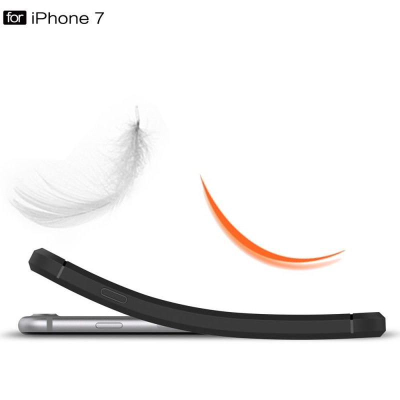 Hoesje iPhone 7 / 8 / SE 2 Grijs Zwart Geborsteld Koolstofvezel