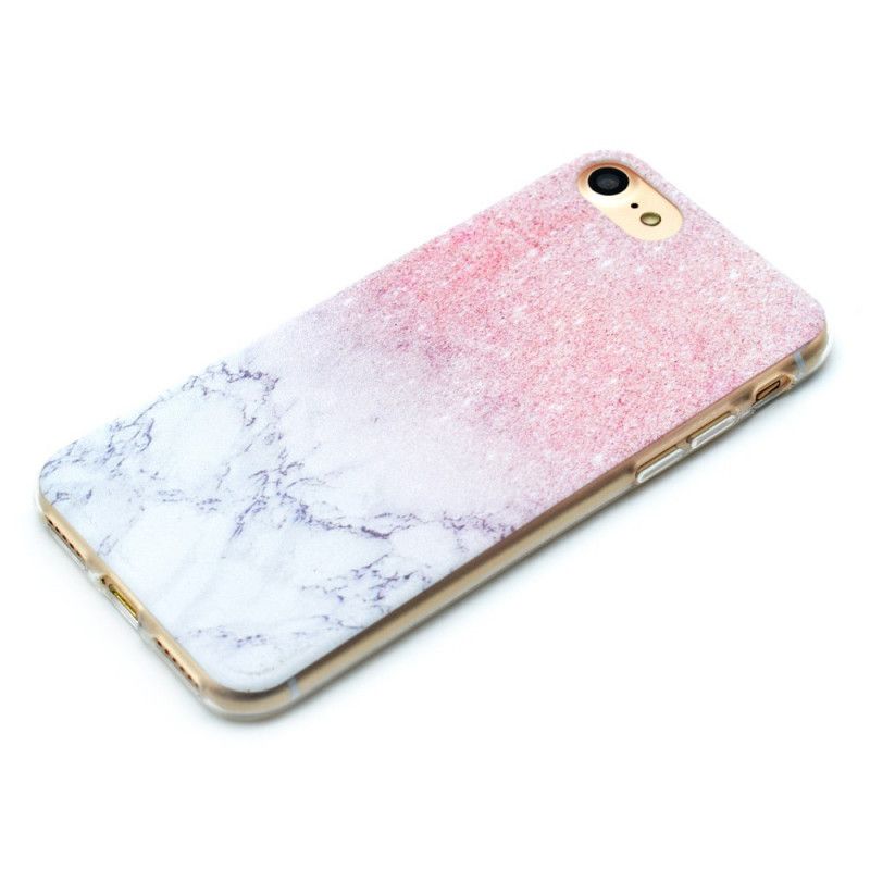 Hoesje iPhone 7 / 8 / SE 2 Magenta Marmer