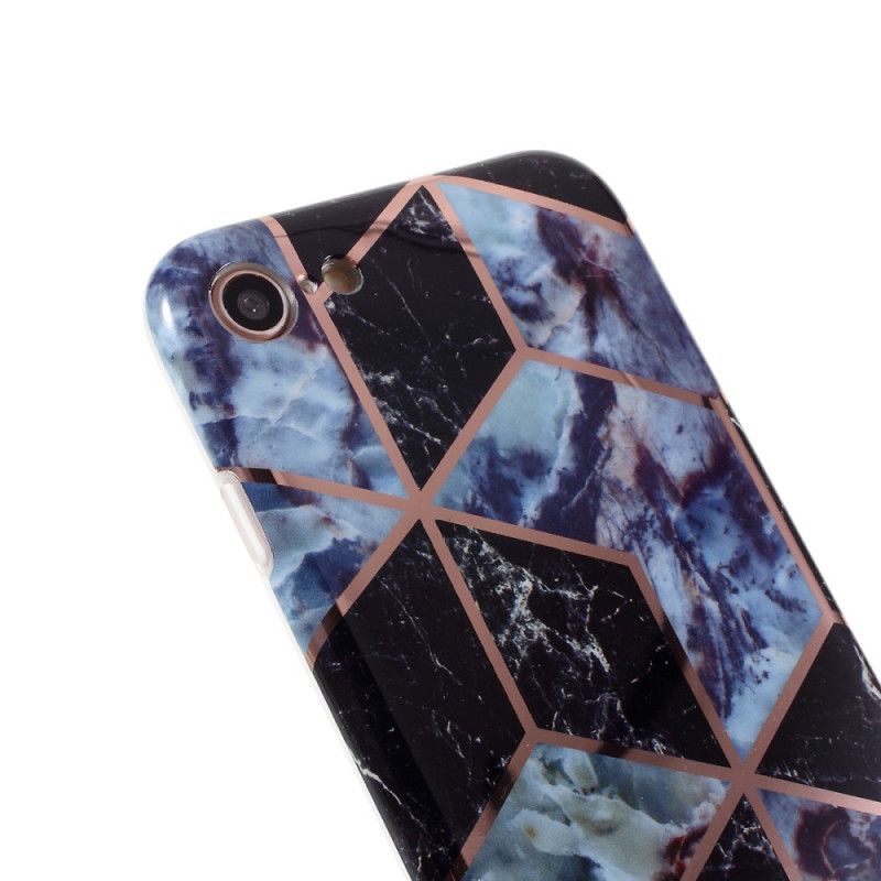 Hoesje iPhone 7 / 8 / SE 2 Magenta Zwart Ultra Designer Marmer