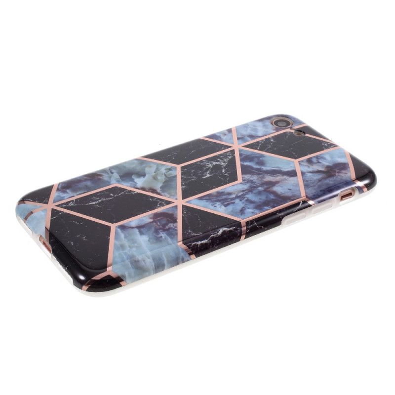 Hoesje iPhone 7 / 8 / SE 2 Magenta Zwart Ultra Designer Marmer