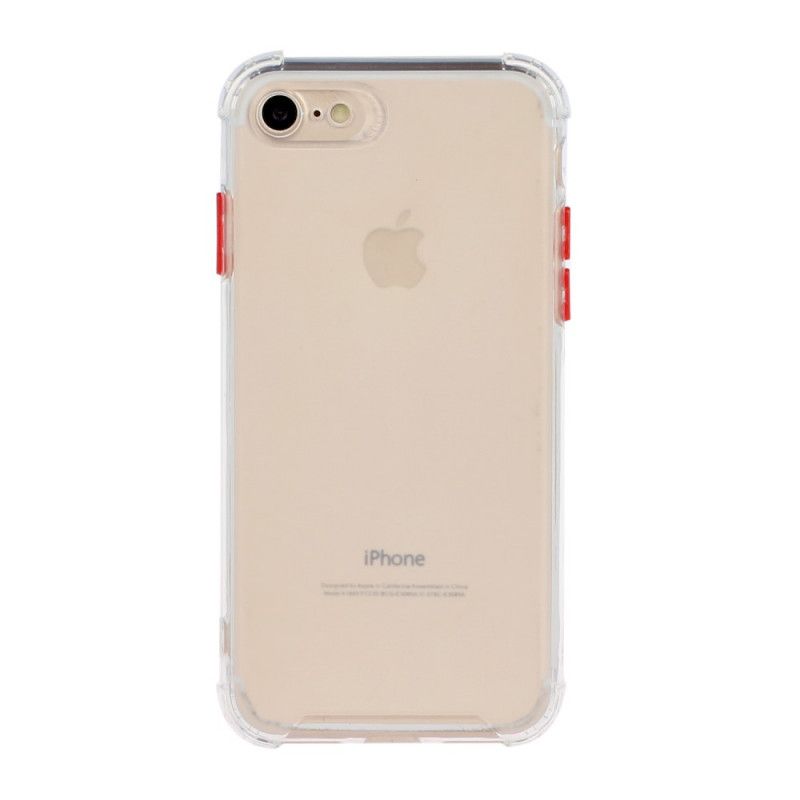 Hoesje iPhone 7 / 8 / SE 2 Rood Grijs Gekleurde Versterkte Hoeken