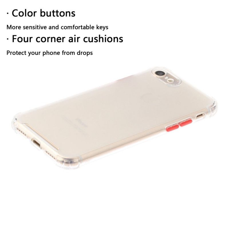 Hoesje iPhone 7 / 8 / SE 2 Rood Grijs Gekleurde Versterkte Hoeken