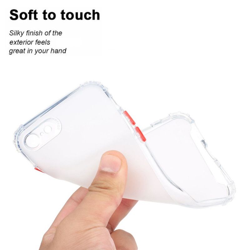 Hoesje iPhone 7 / 8 / SE 2 Rood Grijs Gekleurde Versterkte Hoeken