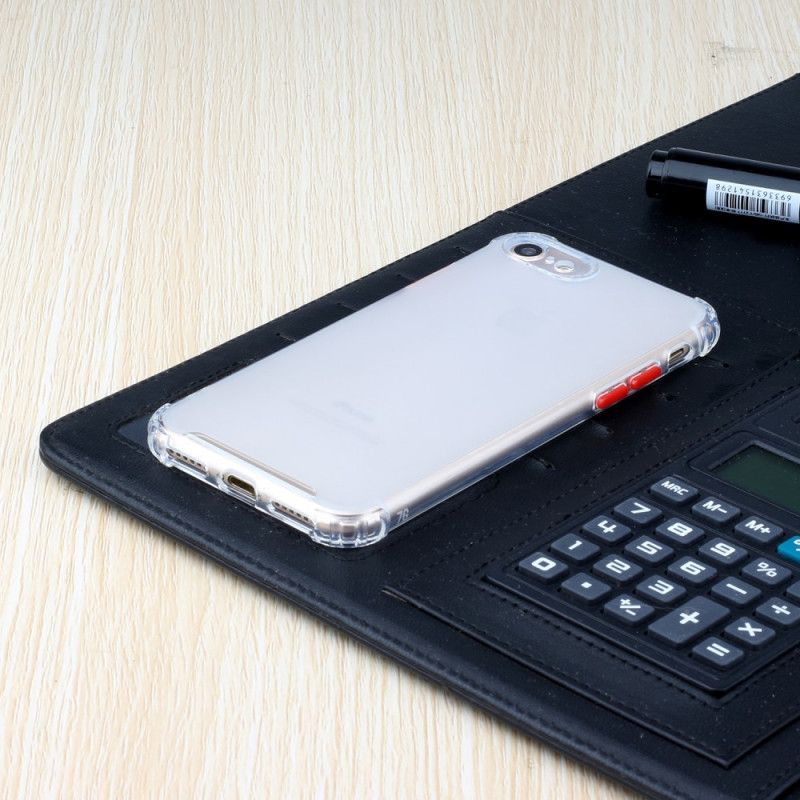 Hoesje iPhone 7 / 8 / SE 2 Rood Grijs Gekleurde Versterkte Hoeken