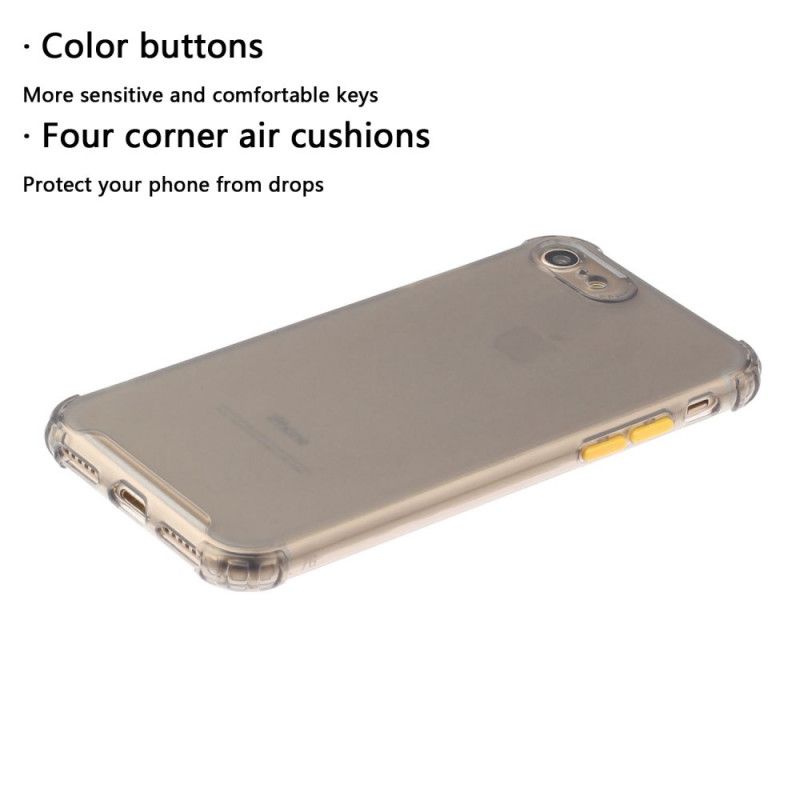 Hoesje iPhone 7 / 8 / SE 2 Rood Grijs Gekleurde Versterkte Hoeken