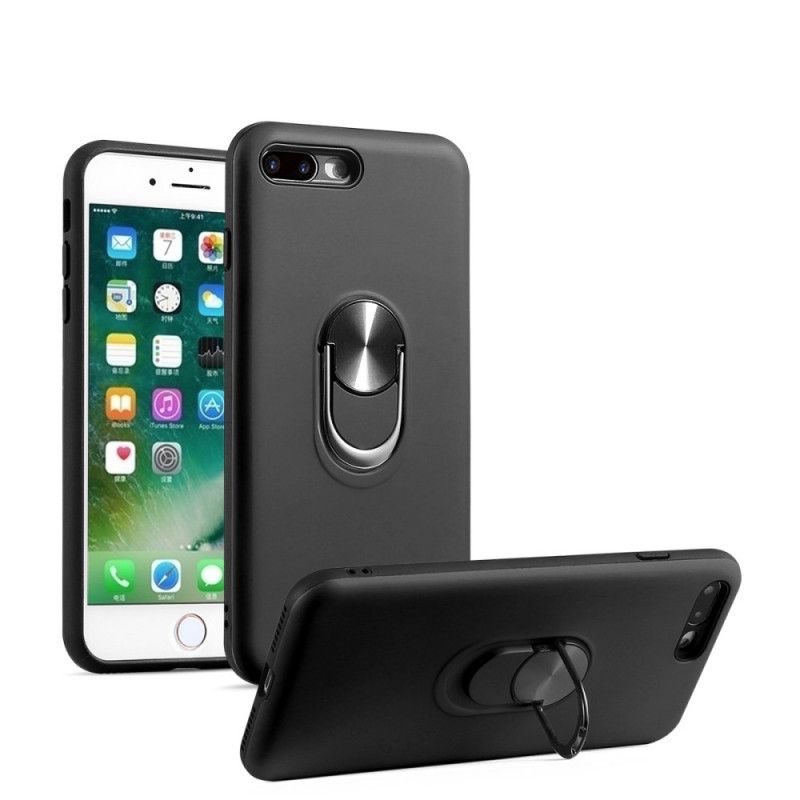 Hoesje iPhone 7 / 8 / SE 2 Rood Zwart Afneembaar Met Steunring