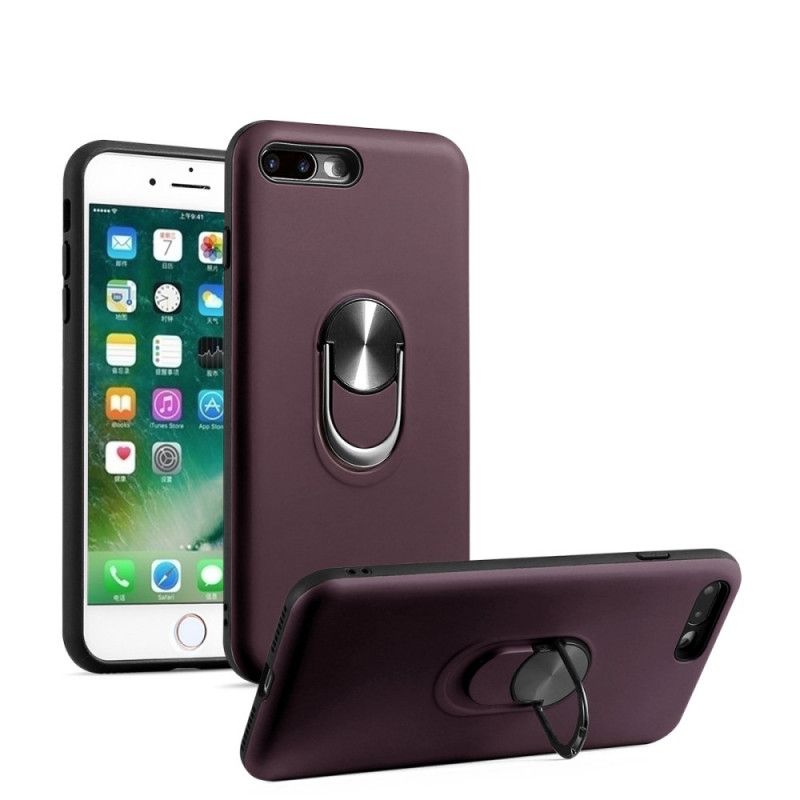 Hoesje iPhone 7 / 8 / SE 2 Rood Zwart Afneembaar Met Steunring