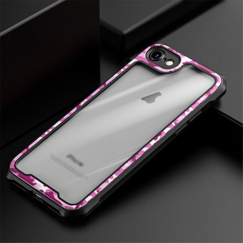 Hoesje iPhone 7 / 8 / SE 2 Rood Zwart Ipaky Camouflage