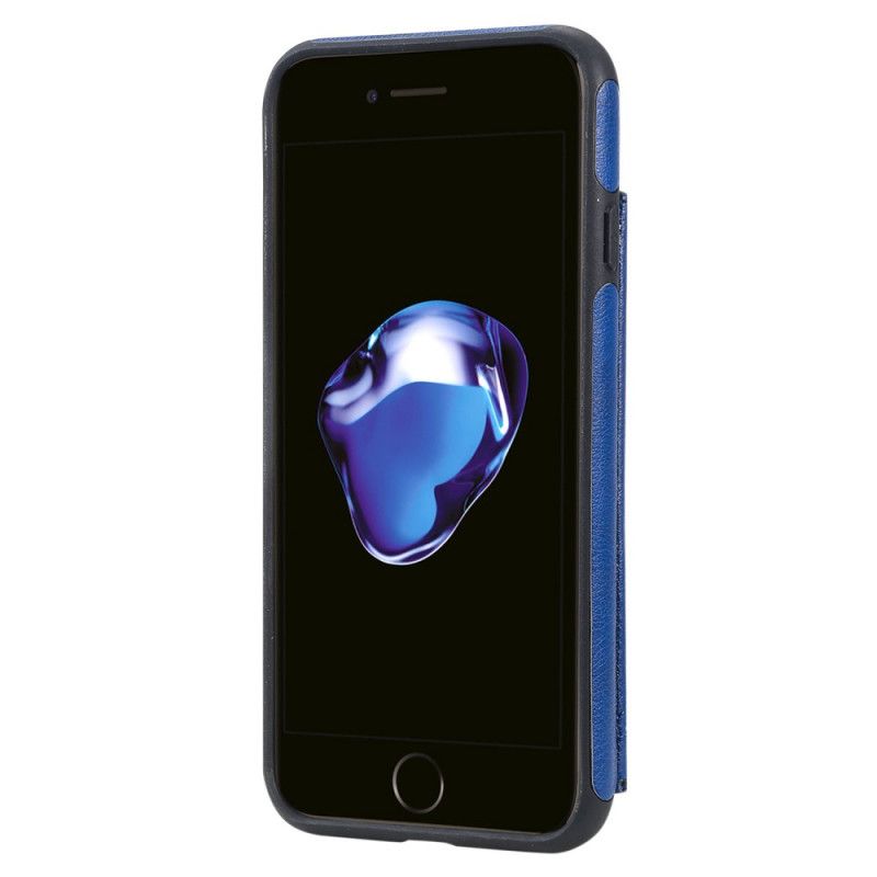 Hoesje iPhone 7 / 8 / SE 2 Rood Zwart Kaarthouder Met Kattenprint