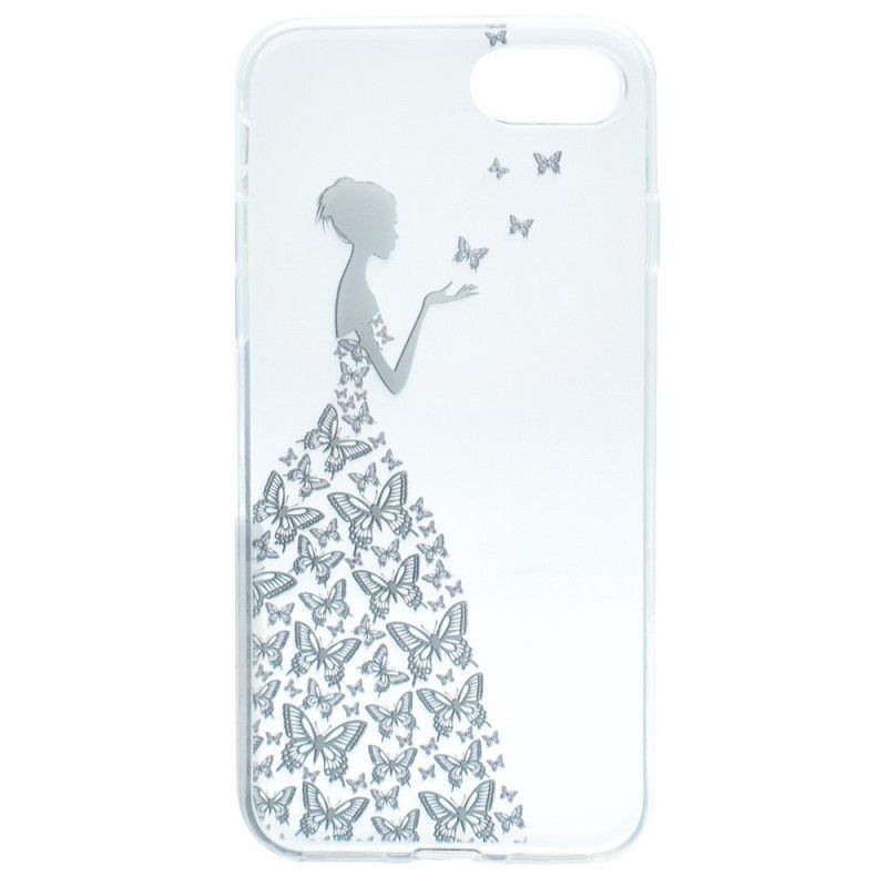 Hoesje iPhone 7 / 8 / SE 2 Transparante Vlinderjurk