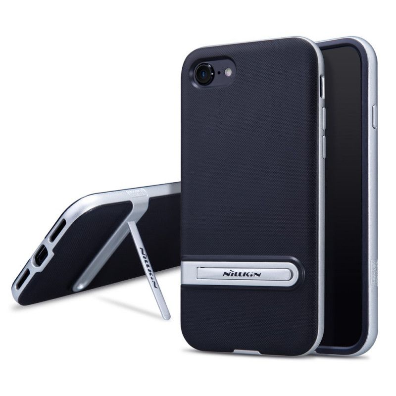 Hoesje iPhone 7 / 8 / SE 2 Zilver Lichtblauw Jeugdkoffer Met Steun Van Nillkin