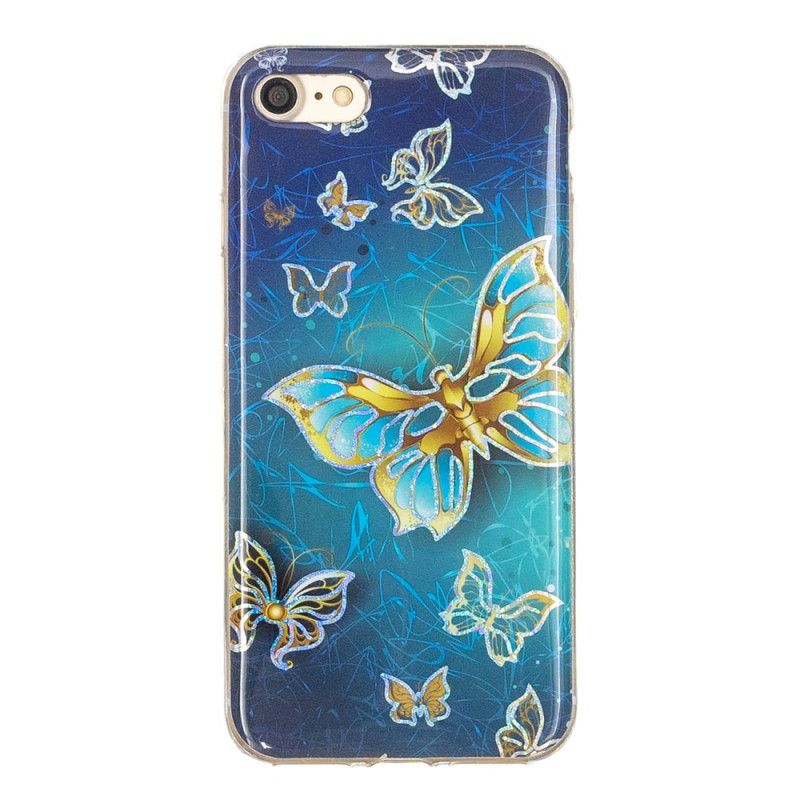 Hoesje voor iPhone 7 / 8 / SE 2 Glitter Design Vlinders