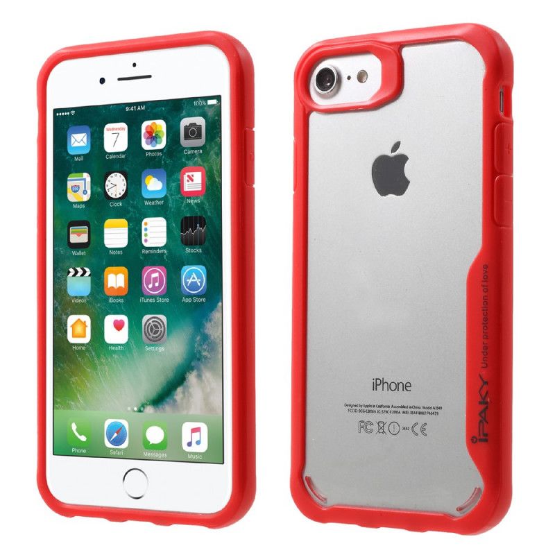 Hoesje voor iPhone 7 / 8 / SE 2 Grijs Zwart Doorschijnende Hybride Ipaky