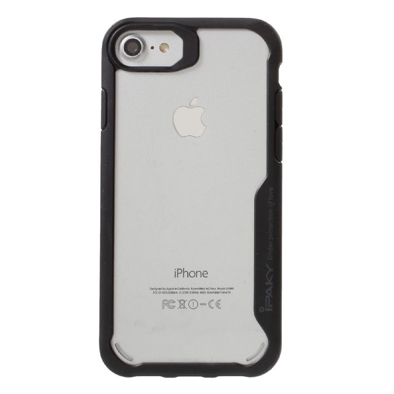 Hoesje voor iPhone 7 / 8 / SE 2 Grijs Zwart Doorschijnende Hybride Ipaky