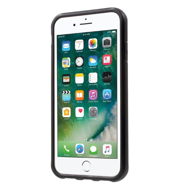 Hoesje voor iPhone 7 / 8 / SE 2 Grijs Zwart Doorschijnende Hybride Ipaky