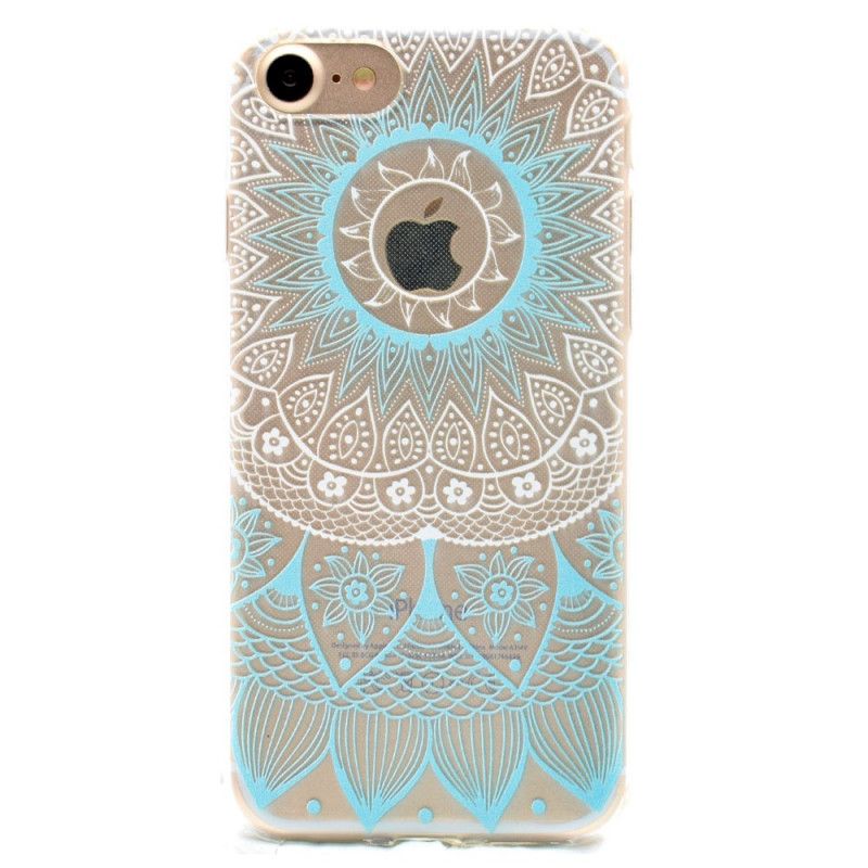 Hoesje voor iPhone 7 / 8 / SE 2 Lichtblauw Roze Transparante Kleurrijke Mandala