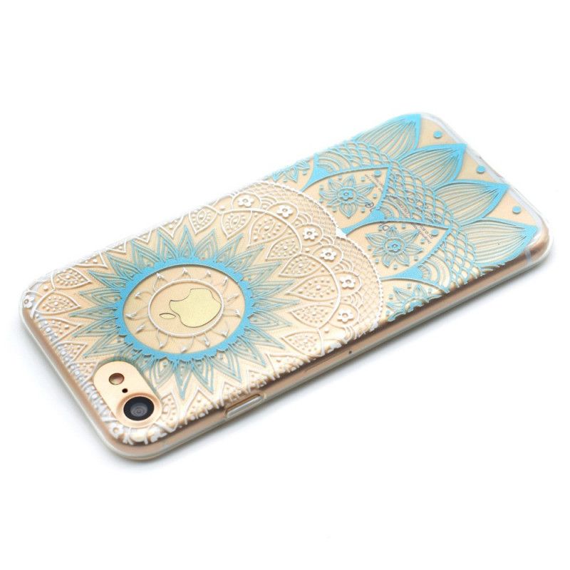 Hoesje voor iPhone 7 / 8 / SE 2 Lichtblauw Roze Transparante Kleurrijke Mandala