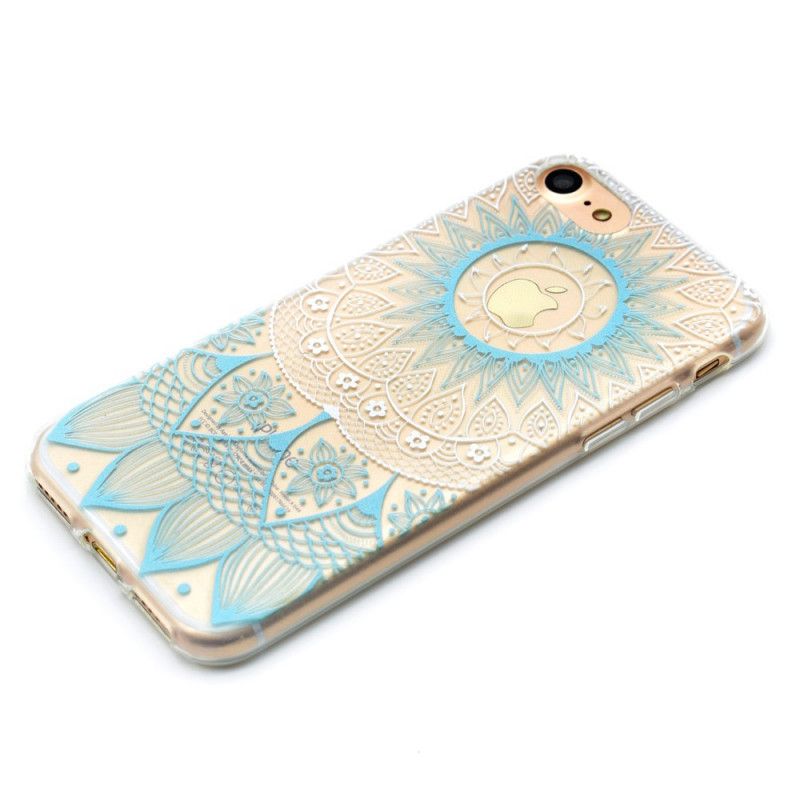Hoesje voor iPhone 7 / 8 / SE 2 Lichtblauw Roze Transparante Kleurrijke Mandala