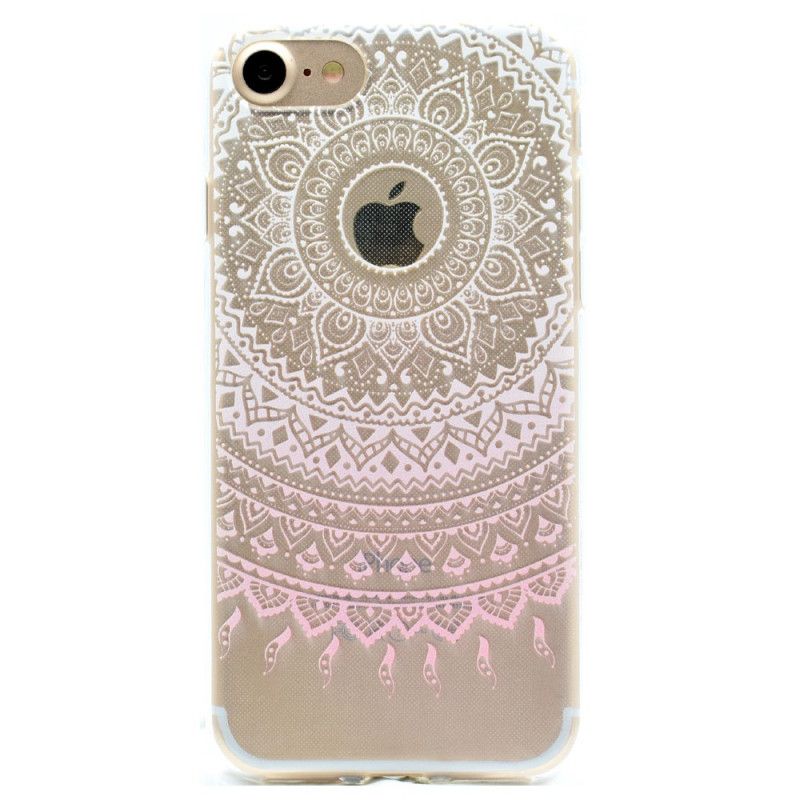 Hoesje voor iPhone 7 / 8 / SE 2 Lichtblauw Roze Transparante Kleurrijke Mandala