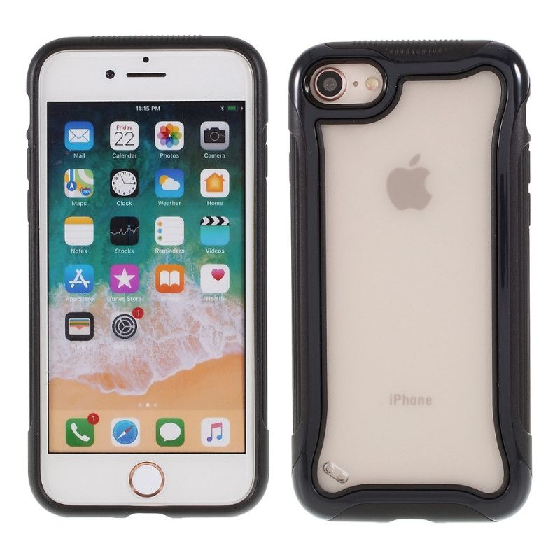 Hoesje voor iPhone 7 / 8 / SE 2 Rood Zwart 3-In-1 Mat Hybride Ontwerp