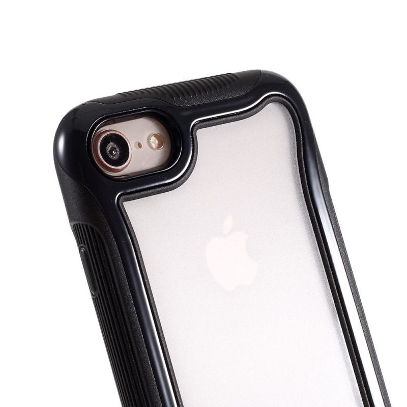 Hoesje voor iPhone 7 / 8 / SE 2 Rood Zwart 3-In-1 Mat Hybride Ontwerp