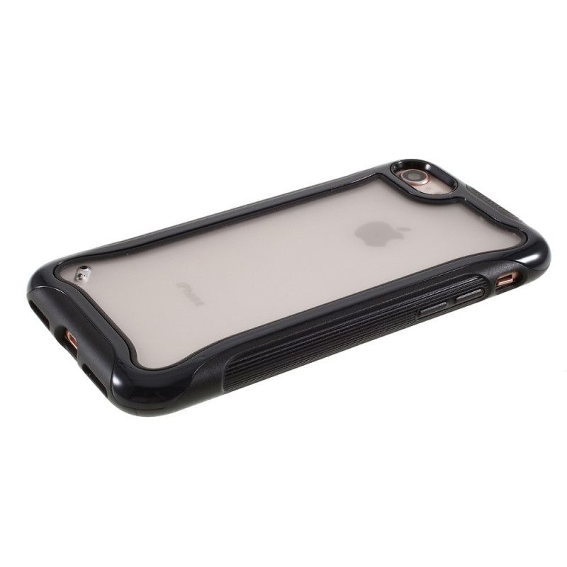 Hoesje voor iPhone 7 / 8 / SE 2 Rood Zwart 3-In-1 Mat Hybride Ontwerp