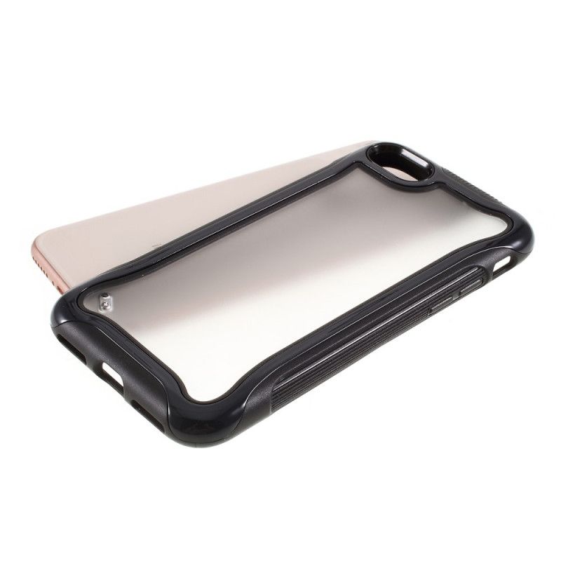 Hoesje voor iPhone 7 / 8 / SE 2 Rood Zwart 3-In-1 Mat Hybride Ontwerp