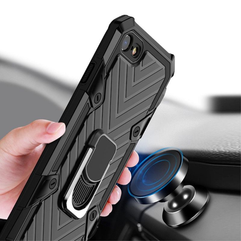 Hoesje voor iPhone 7 / 8 / SE 2 Rood Zwart Afneembare Ringhouder