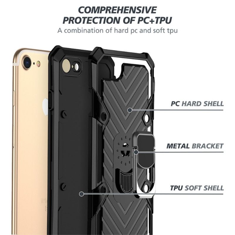 Hoesje voor iPhone 7 / 8 / SE 2 Rood Zwart Afneembare Ringhouder